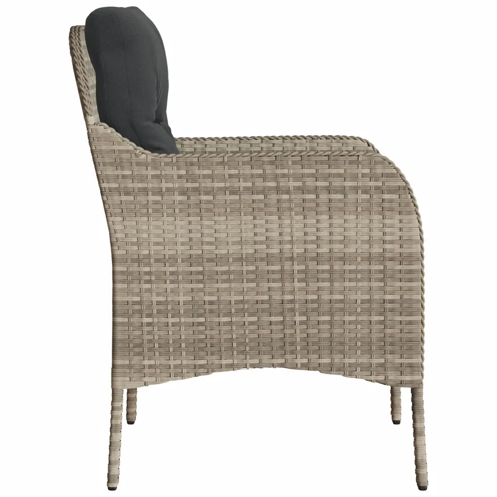 Sedie da Giardino con Cuscini 2 pz | Sedie da Esterno Grigio Chiaro in Polyrattan