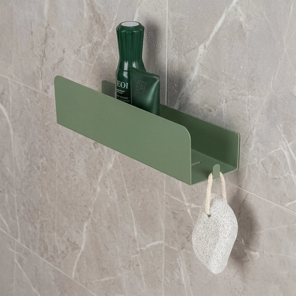 Mensola doccia 30 cm verde in acciaio inox senza fori Rea