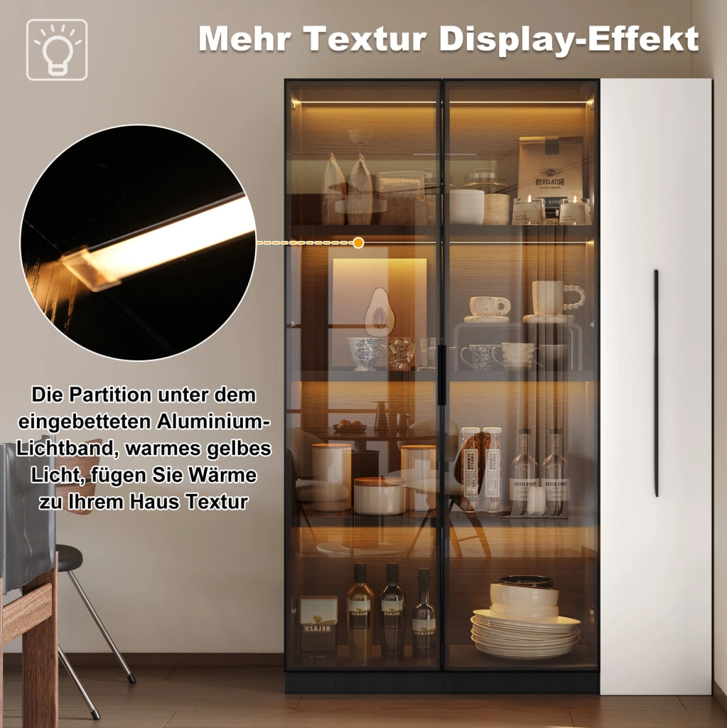 Vetrina LED con scaffale estraibile 110,5x35x160 cm