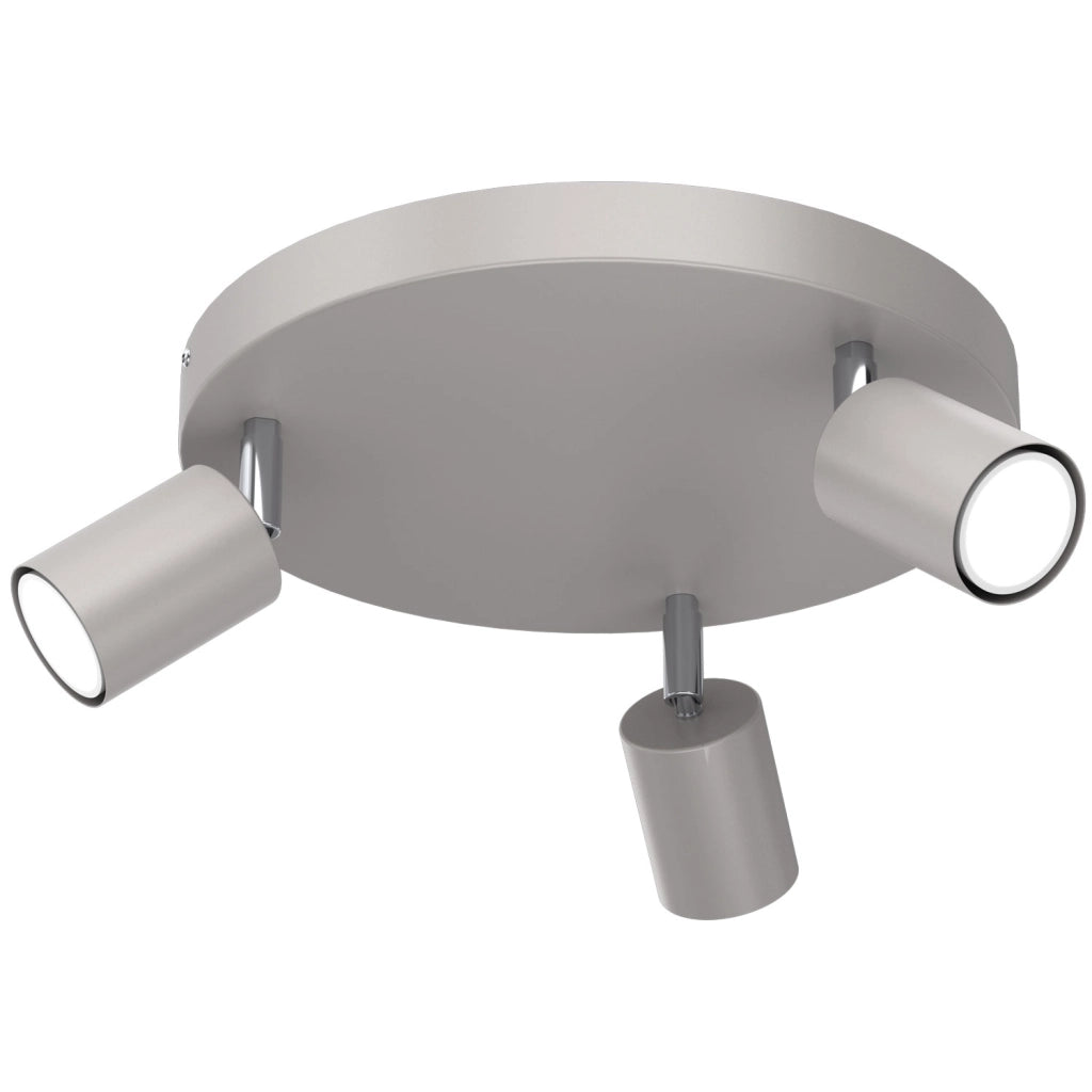 Plafoniera Fun 3 faretti GU10 grigia acciaio Luminex