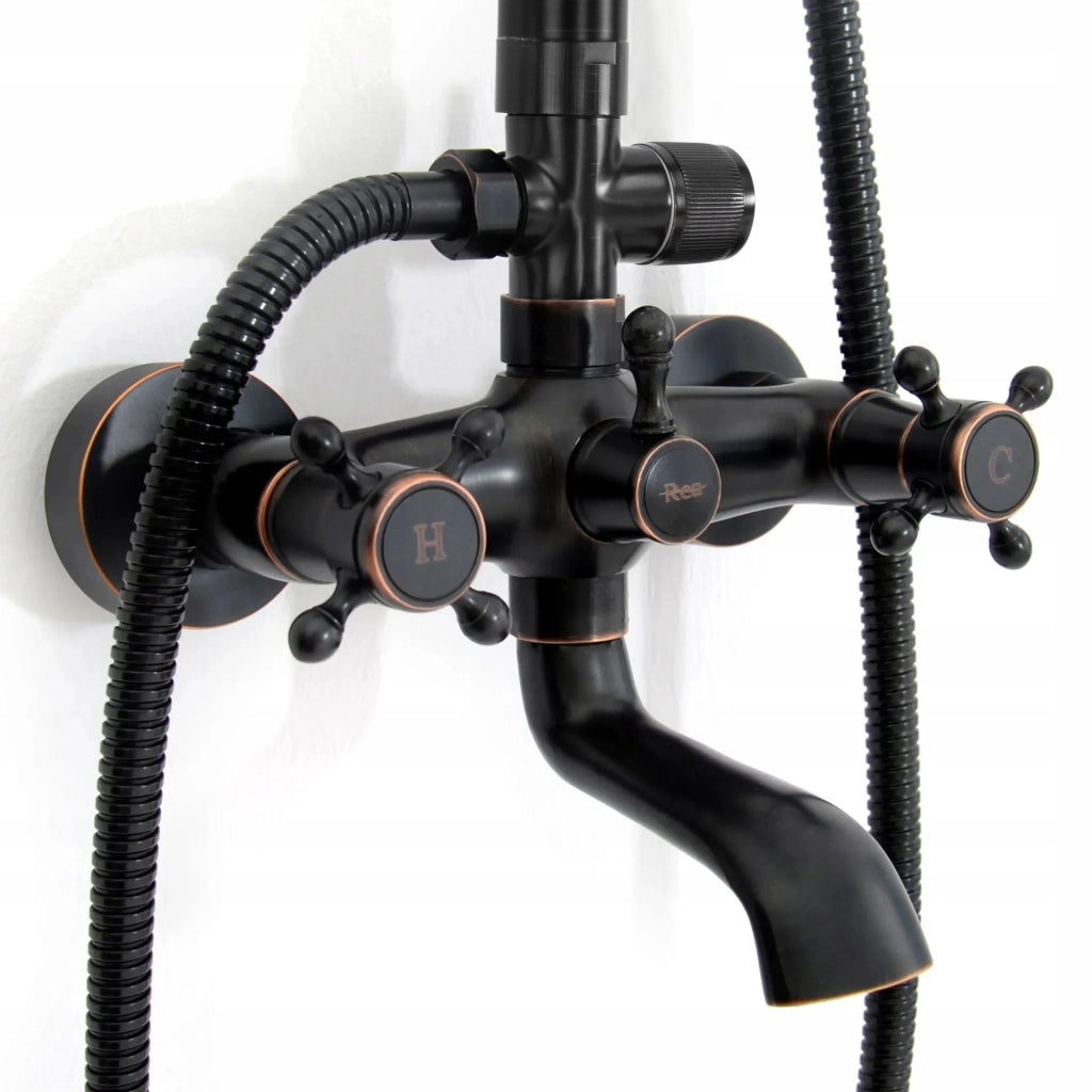 Set Doccia Con Beccuccio Rea Retro Old Black