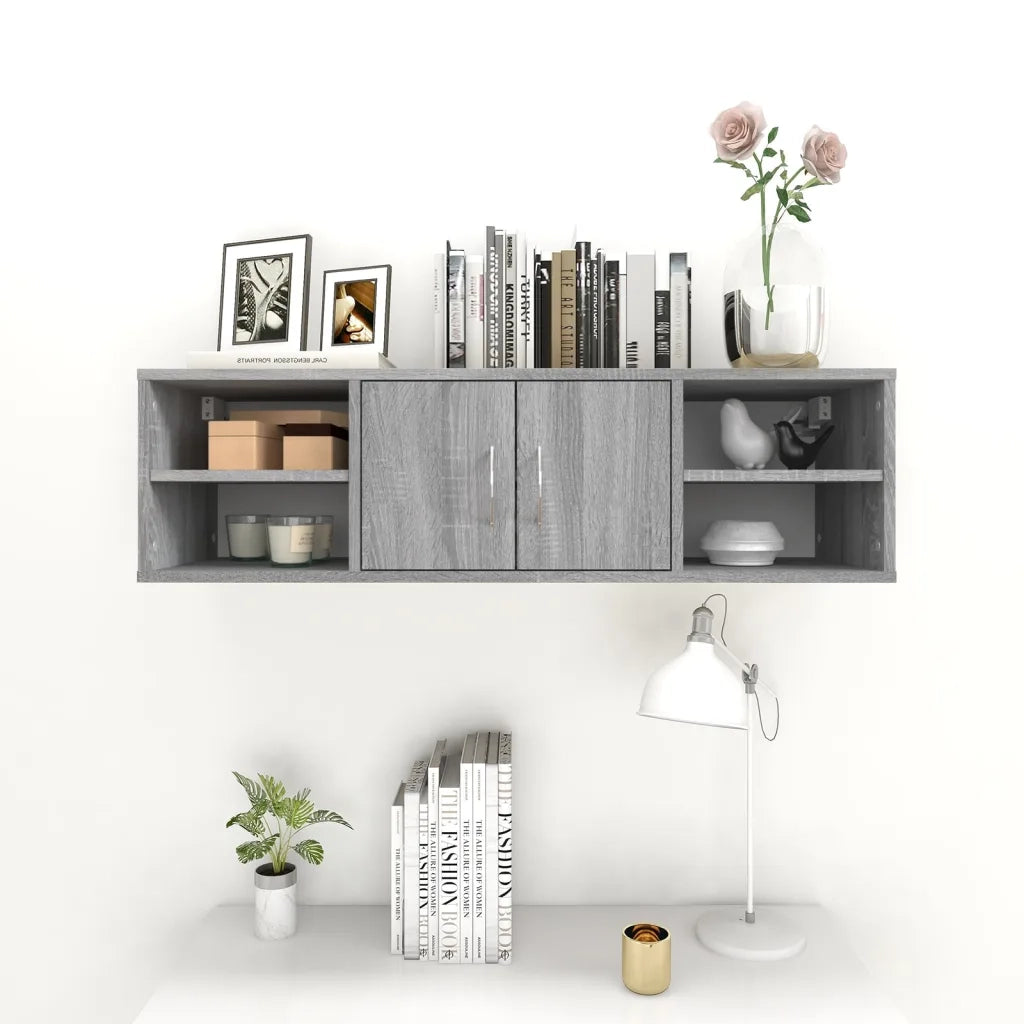 Mensola a Muro | Mensola a parete Grigio Sonoma 102x30x29 cm Legno Multistrato