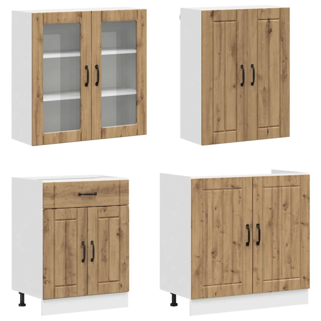Unità Cucina LUCCA 8 pz Rovere Artigianale Legno ingegnerizzato 3438476