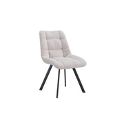 Set di 2 sedie VELMA – Tessuto beige – Gambe in metallo – Design elegante – Seduta confortevole e moderna