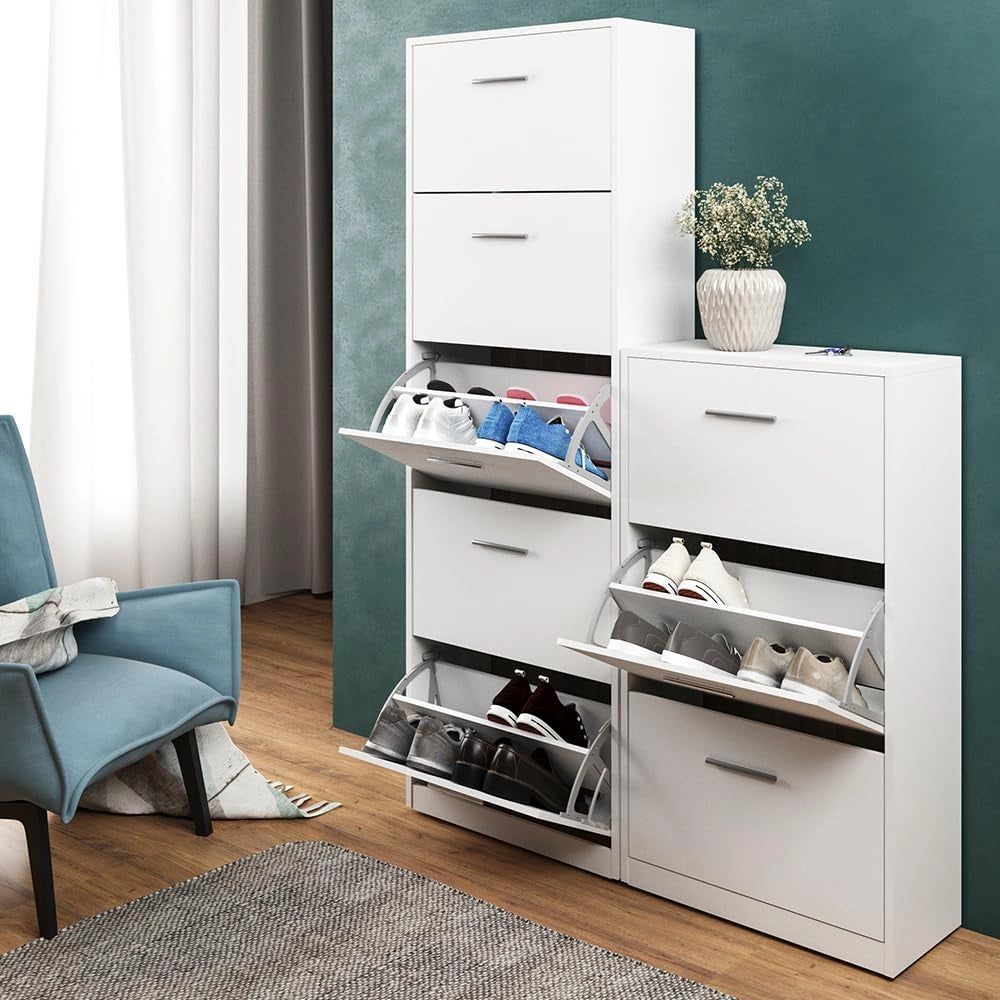 Scarpiera da ingresso Gizmo, Bianco, 59 x 169.5 cm