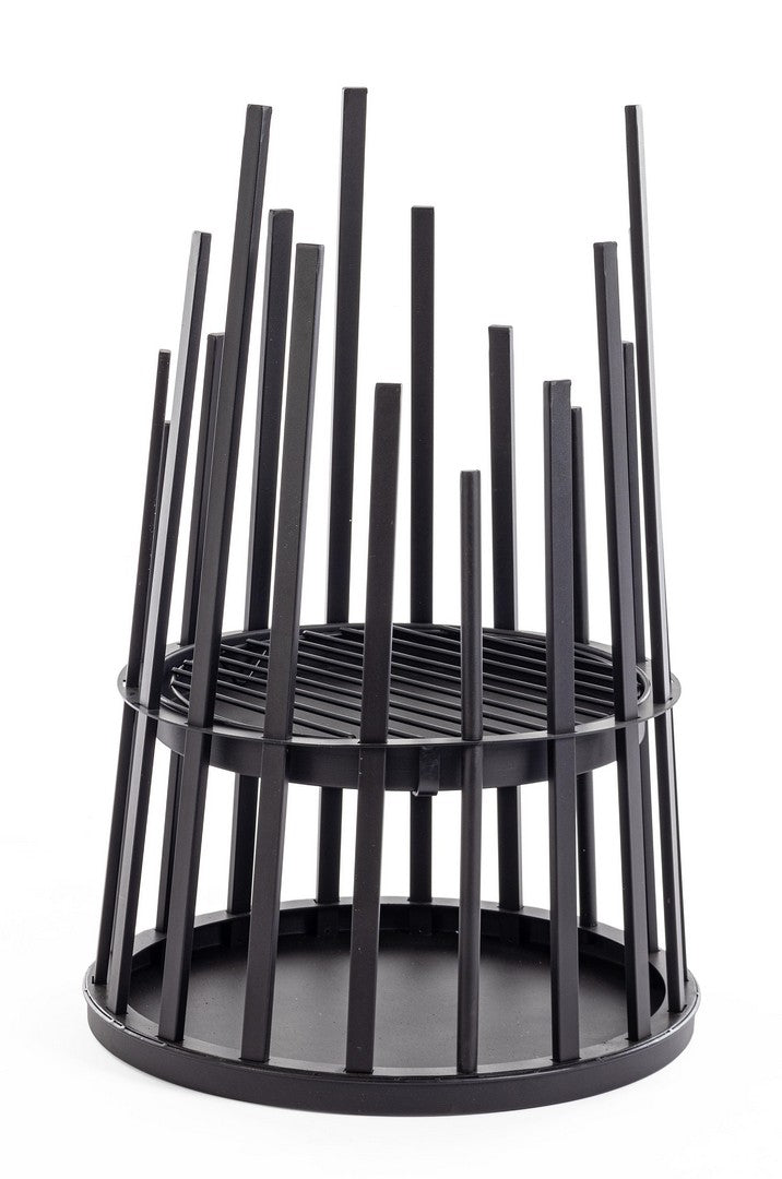 Braciere da Giardino Ø50x75 cm in Acciaio Alabama Nero