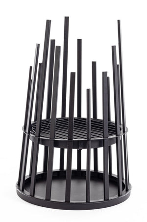 Braciere da Giardino Ø50x75 cm in Acciaio Alabama Nero