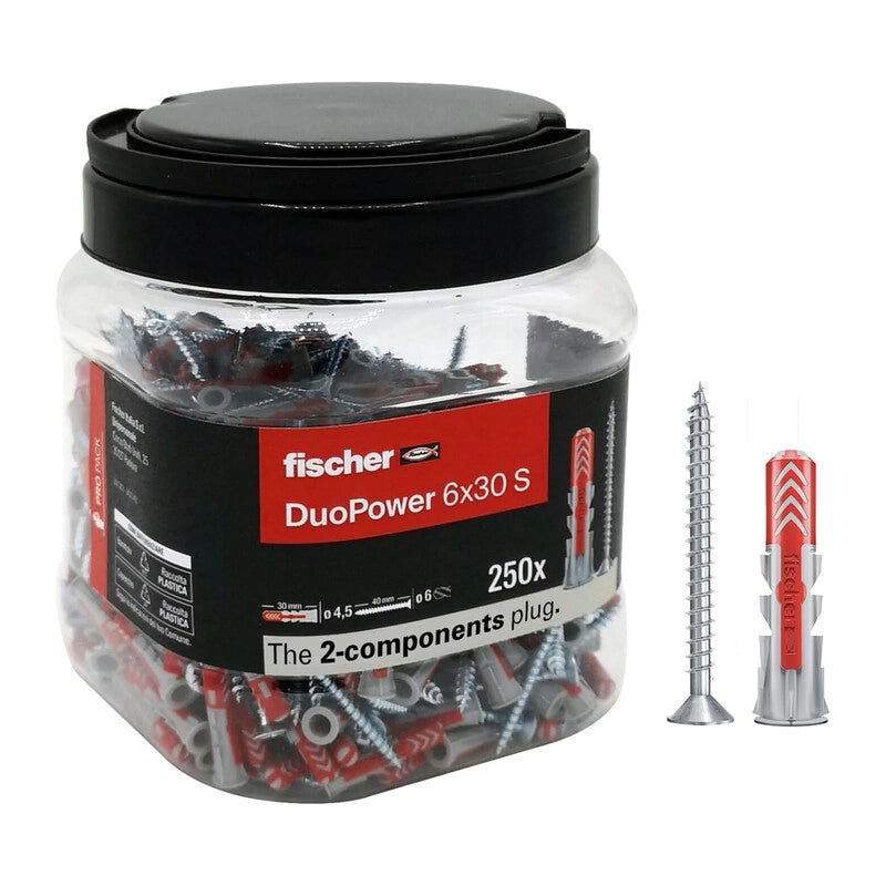 FISCHER TASSELLO DUOPOWER S  6X30 PROPACK 250PZ