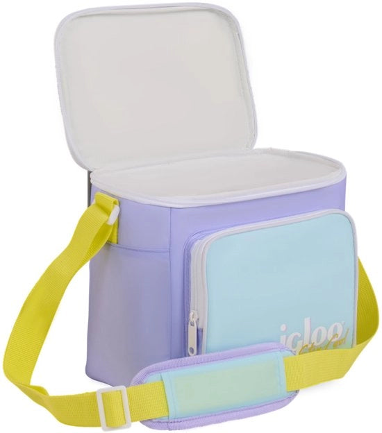Tas da Cura per Picnic Retro Quadrata - Blu - Tassì Isolante con Cinturino a Spalla - Capacità 6,6 Litri