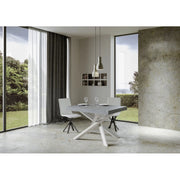 Tavolo allungabile 140/400x90 cm Volantis telaio Bianche - Cemento