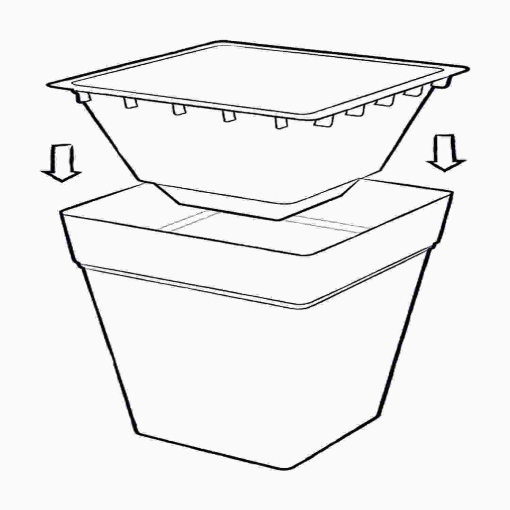Vaso Quadrato colore Bruno 38x38 CM H 65 CM mod. Stalk