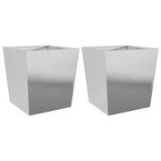 2 pz Fioriere | Cassetta per fiori | Vaso da Giardino 50x50x50 cm in Acciaio Zincato