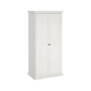 Guardaroba 2 ante Albiolo, Mobile camera da letto, Cabina armadio portabiti, Armadio appendiabiti, 96x61 h201 cm, Bianco