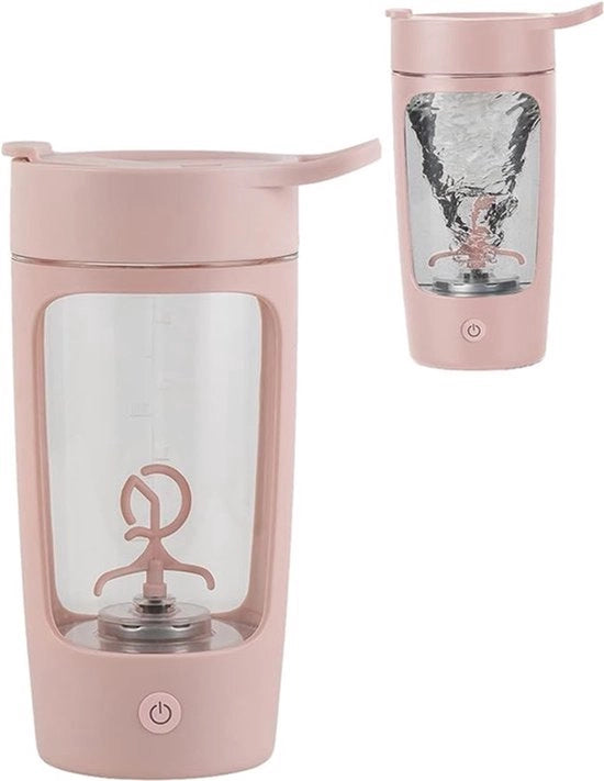Shaker per proteine, blender universale, bottiglia sport per acqua, grande bicchiere per proteine, trendy e portatile (rosa)