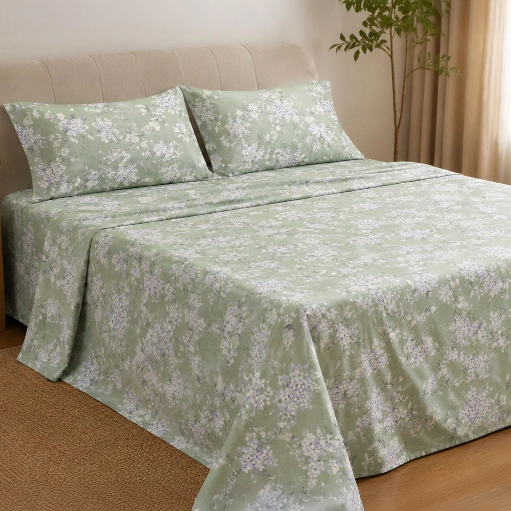 Sabato, Copripiumino Matrimoniale Federa Inclusa, 300x250 cm Verde
