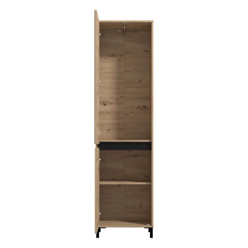 Armadio Camera da Letto Monta, Guardaroba 2 Ante Appendiabiti, 54.5x205.5h cm Marrone Rovere Nodi