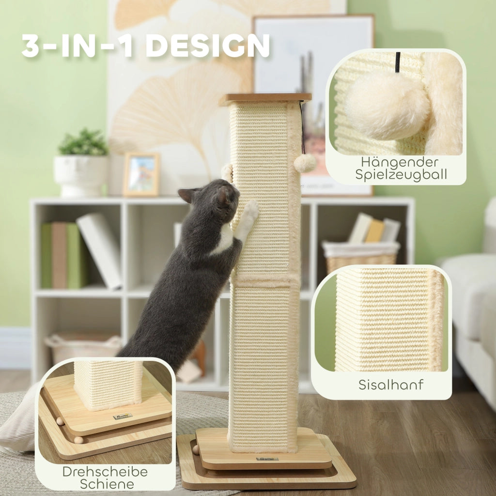Tiragraffi 3 in 1 con gioco ¨C Zephmum ¨C Eiche/Creme 39.5x39.5x87 cm