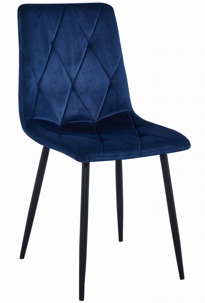 Set di 3 sedie Valora TYRA in velluto nero con gambe in metallo