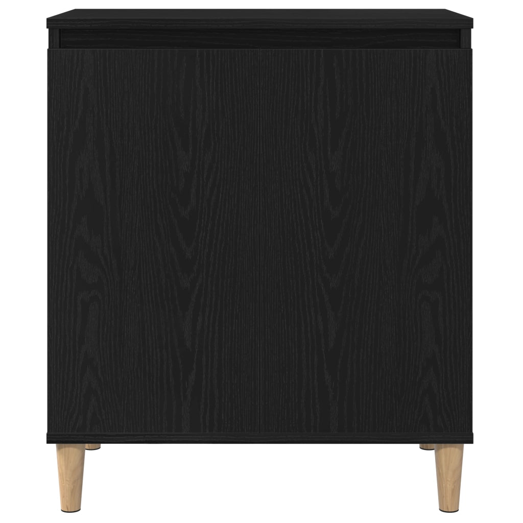 Credenza Nera in Rovere 60x35x70 cm in Legno Ingegnerizzato