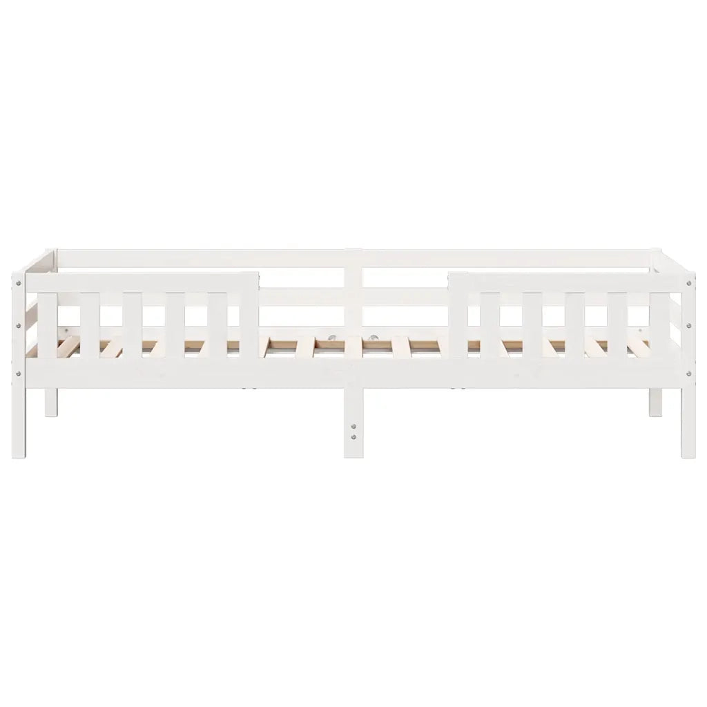 Giroletto senza Materasso Bianco 80x200 cm Legno Massello Pino
