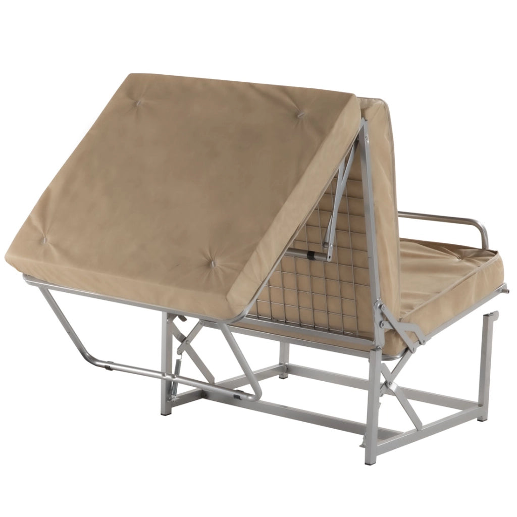 Pouf letto nero che diventa comodo materassino alto 10 per ospiti inattesi. Cubo letto, materassino con rete apribile con dimensione 76x210 x 10 di altezza