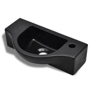 Lavandino-Lavello Bagno in Ceramica Nera con Foro per Rubinetto