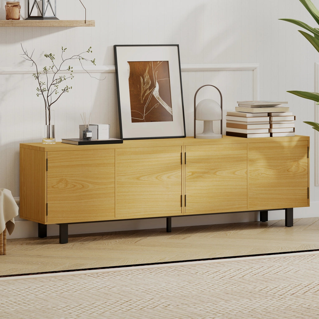 Mobile TV 180cm ¨C Xylo ¨C legno naturale con 4 ante a pressione 180x35x55,5cm
