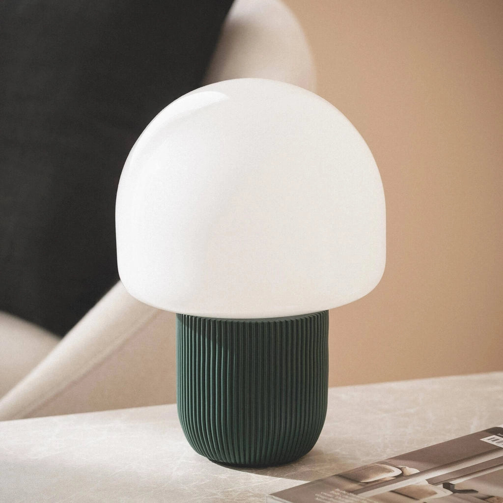 Lampada da tavolo da interno in resina e pvc, ø18cm, verde