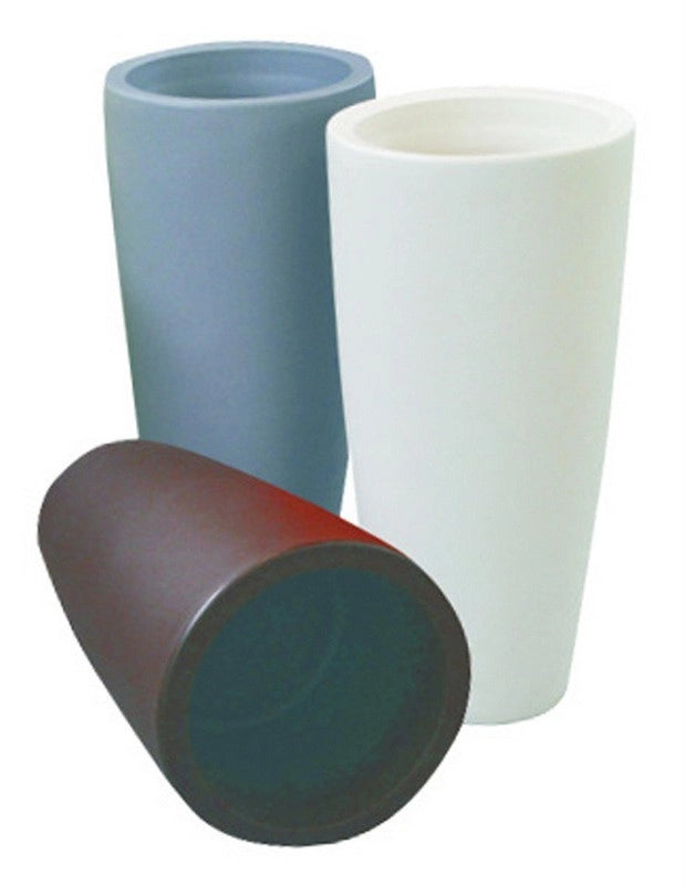 VASO STILO TONDO GRIGIO CM.33X70H DA ARREDO INTERNO ESTERNO GIARDINO