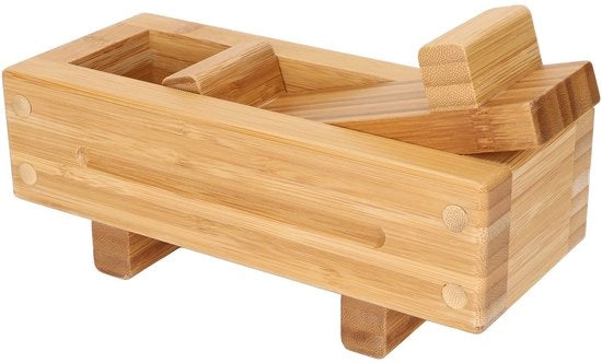Strumento per la preparazione di sushi in legno di bambù duraturo - forma rettangolare - adatto per principianti