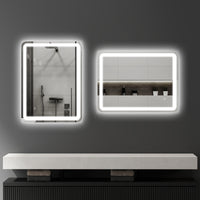 Specchio Bagno 60x80 cm LED Touch con Luce Dimmerabile a 3 Temperature e Antiappannamento