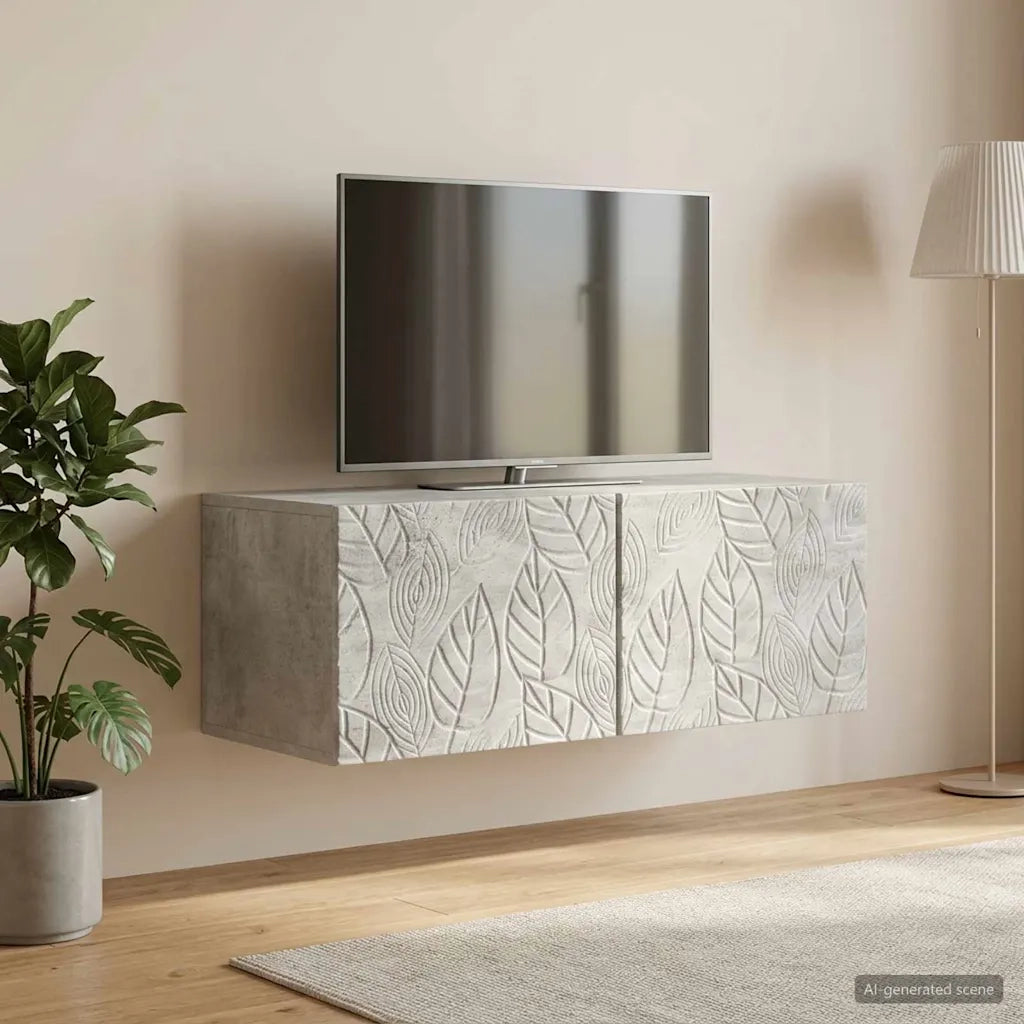 Mobile Porta TV da Muro 59,5 x 31 cm Grigio Cemento 898878