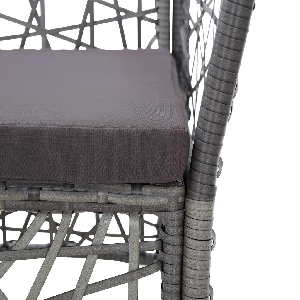 Set da Pranzo da Giardino 7 pz in Polyrattan Grigio cod mxl 35559