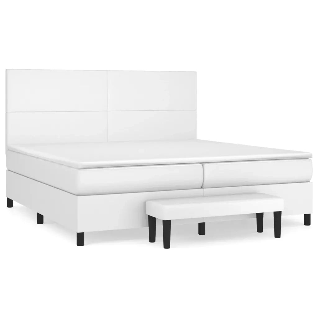 Giroletto a Molle con Materasso Bianco 200x200cm in Similpelle 3137564
