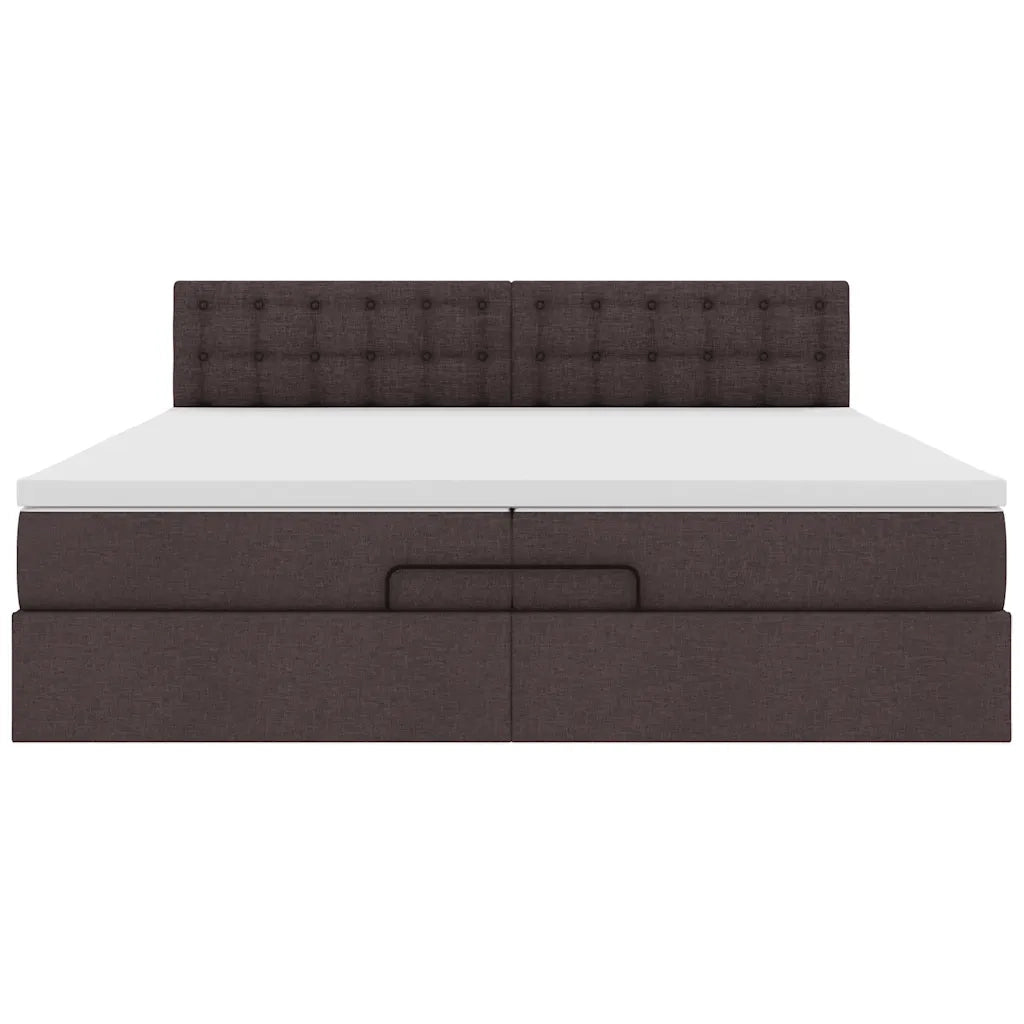 Struttura Letto Pouf con Materassi 200x200 cm in Tessuto 3312502