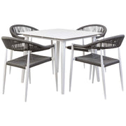 Set tavolo e 4 sedie multicolore, tavolo: 90x90x74.sedia(4): 56x60x78