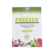 MAURY'S SACCHETTI FREEZER CON LEGACCI DI CHIUSURA ED ETICHETTA PRESTAMPATA 50 SACCHETTI GRANDI 29X42 CM