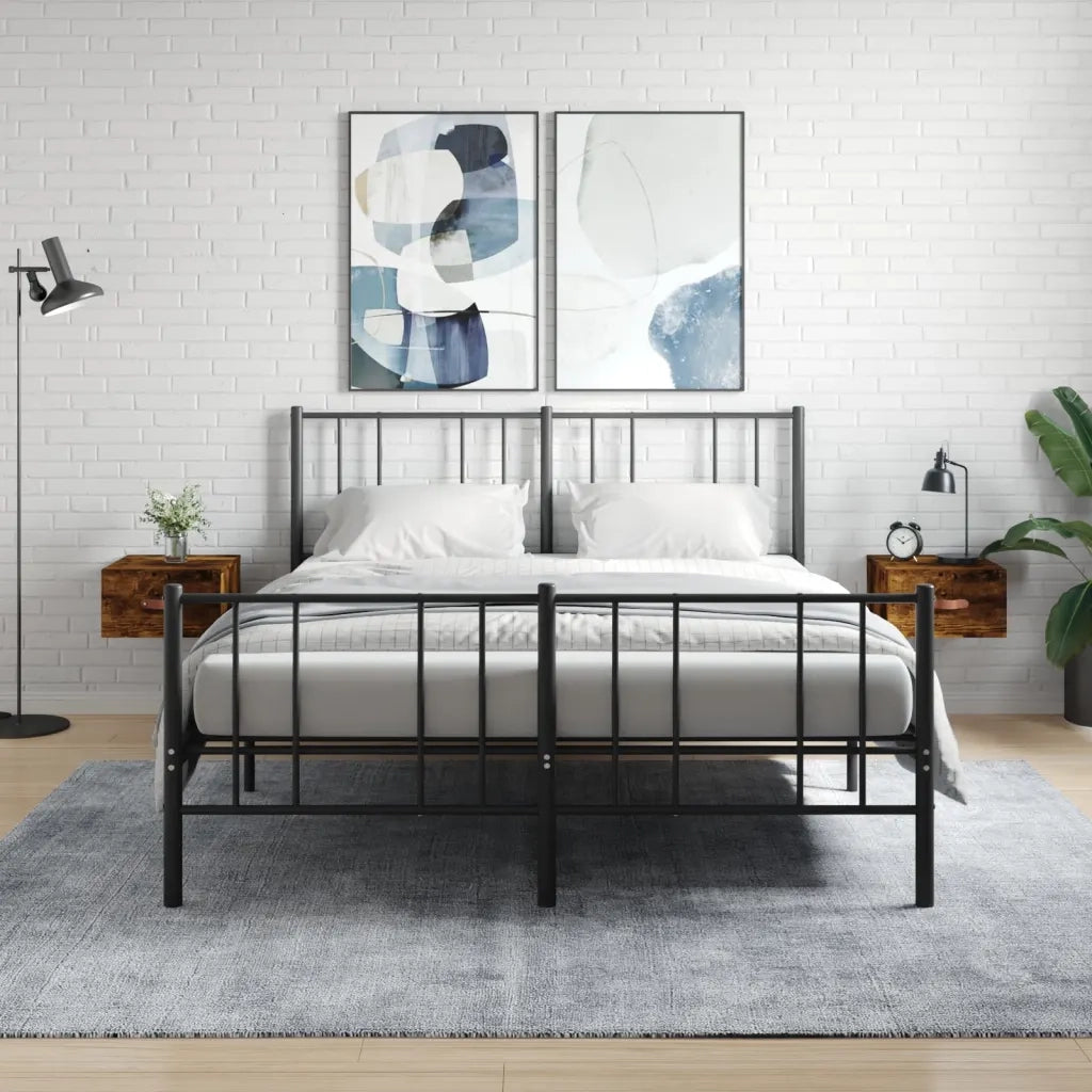 Comodini a Muro 2 pz-Set di 2 Tavolino da notte Rovere Fumo 35x35x20 cm 410709
