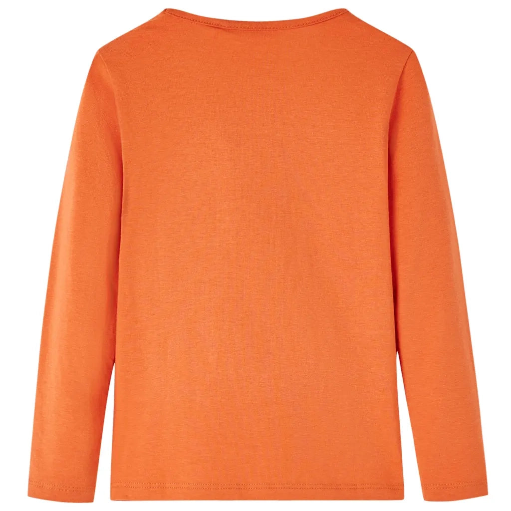 Maglietta da Bambina a Maniche Lunghe Arancione Bruciato 92 14154