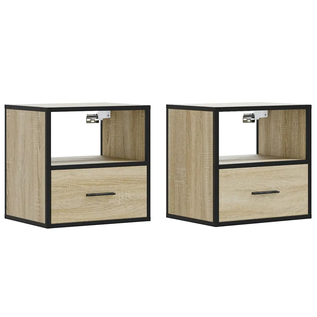 Comodini a Muro 2 pz Rovere Sonoma 40x31x39,5 cm 848737
