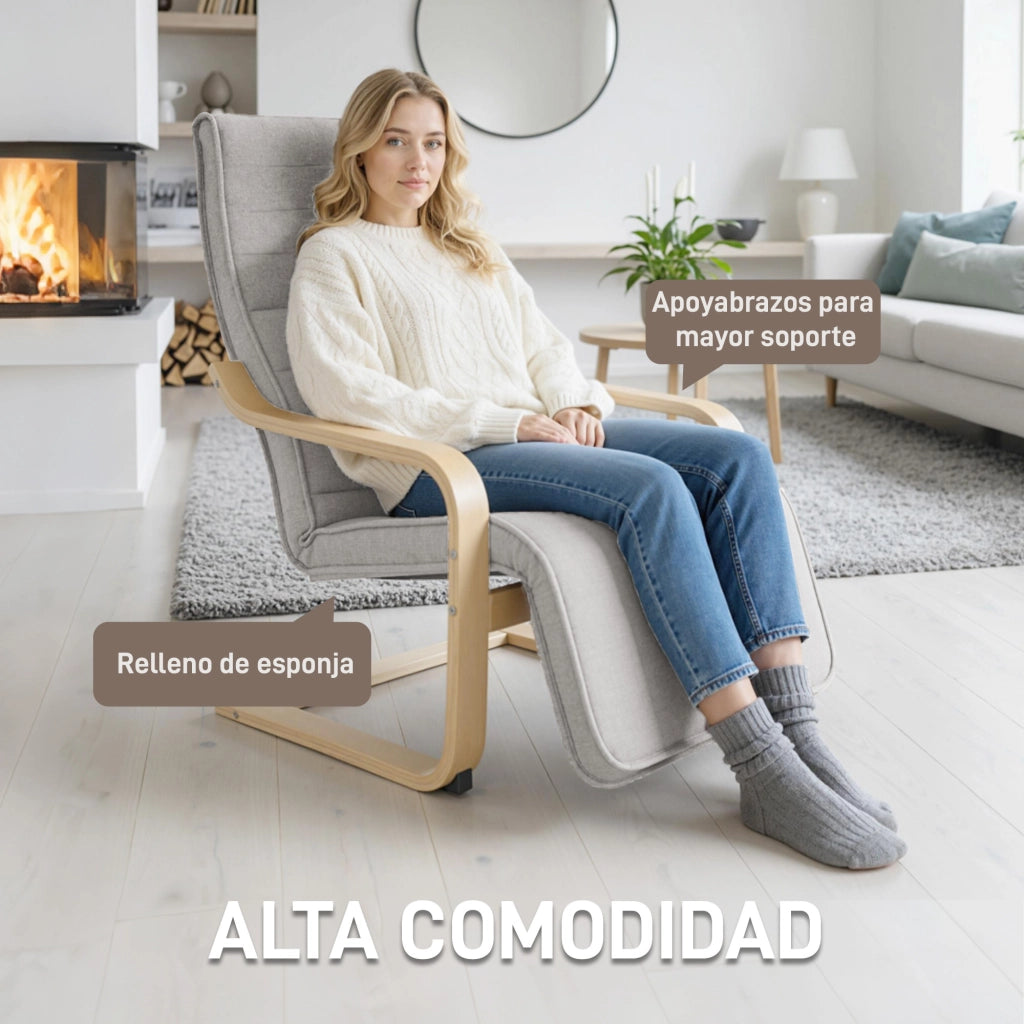 Poltrona relax con poggiapiedi regolabile ¨C Xylo ¨C tessuto grigio scuro 66,5x94x100cm