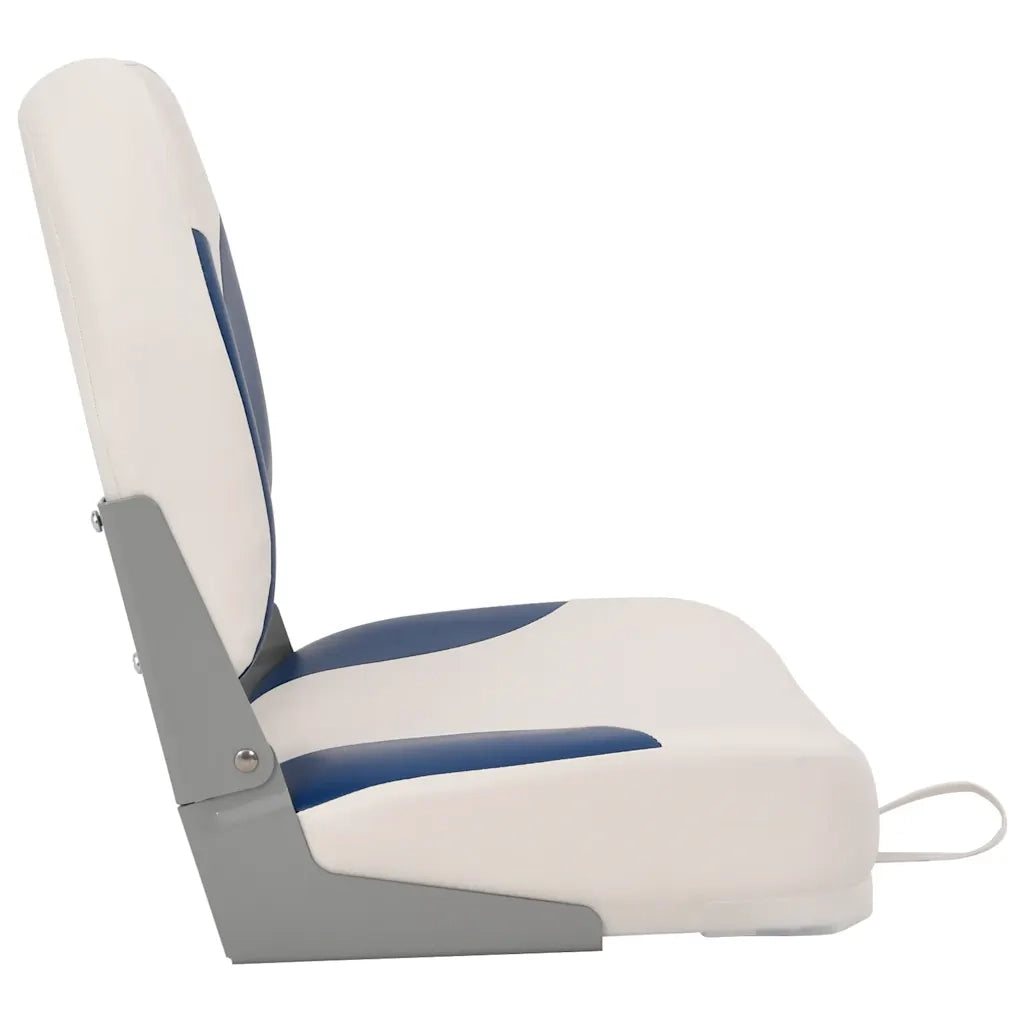 Set di 2 Sedili Pieghevoli per Barca con Cuscino Blu-Bianco 272242