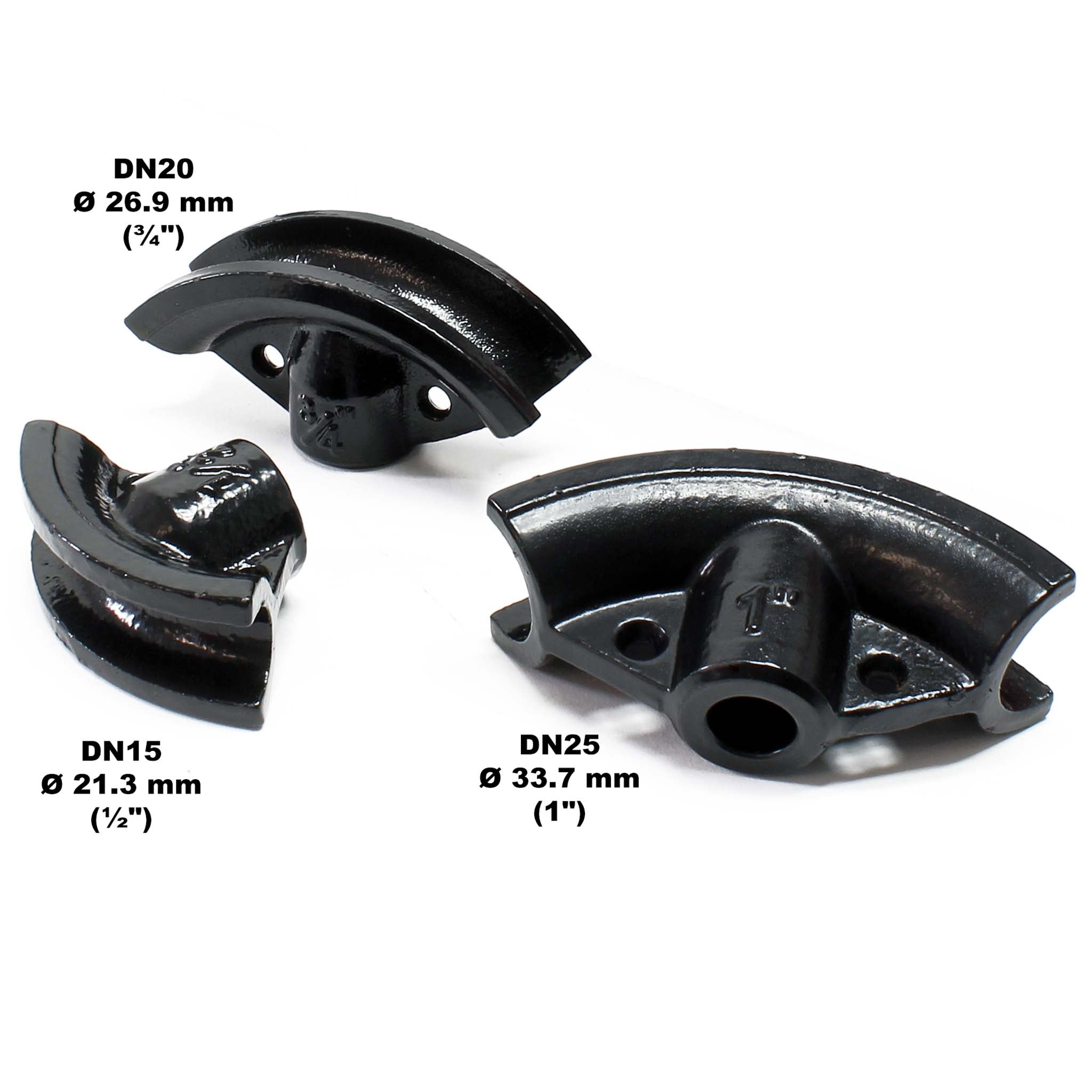 Rohrbiegemaschine hydraulisch 8 t, Rohrbiegegerät mit 3 Presstücken Ø 21,3-33,7 mm, Rohrbieger inkl. Matritzen