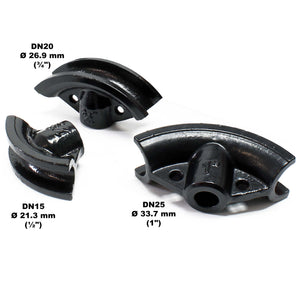 Rohrbiegemaschine hydraulisch 8 t, Rohrbiegegerät mit 3 Presstücken Ø 21,3-33,7 mm, Rohrbieger inkl. Matritzen