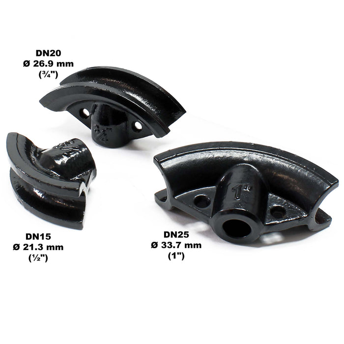 Rohrbiegemaschine hydraulisch 8 t, Rohrbiegegerät mit 3 Presstücken Ø 21,3-33,7 mm, Rohrbieger inkl. Matritzen