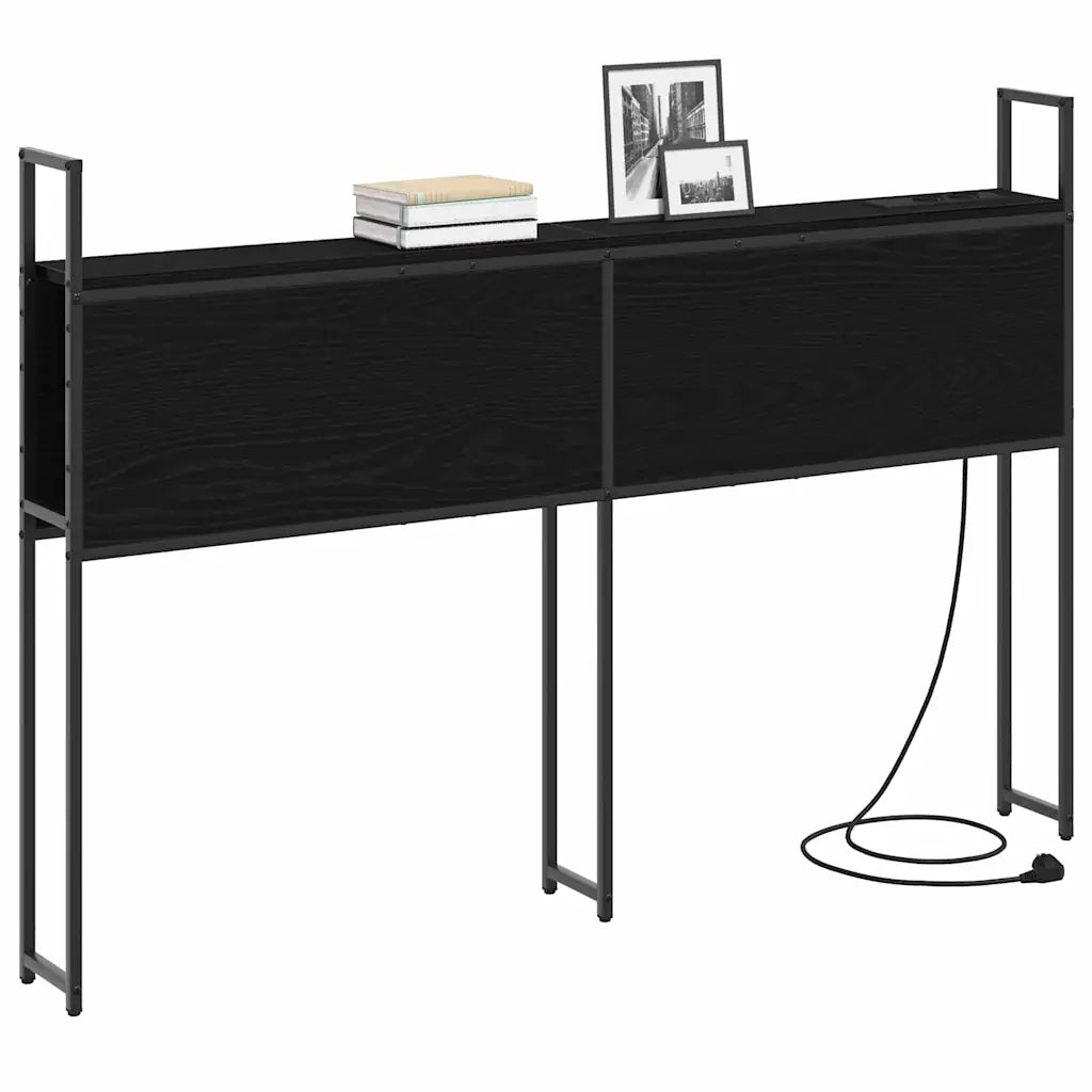 vidaXL Testata contenitore Rovere nero 135 cm Legno multistrato