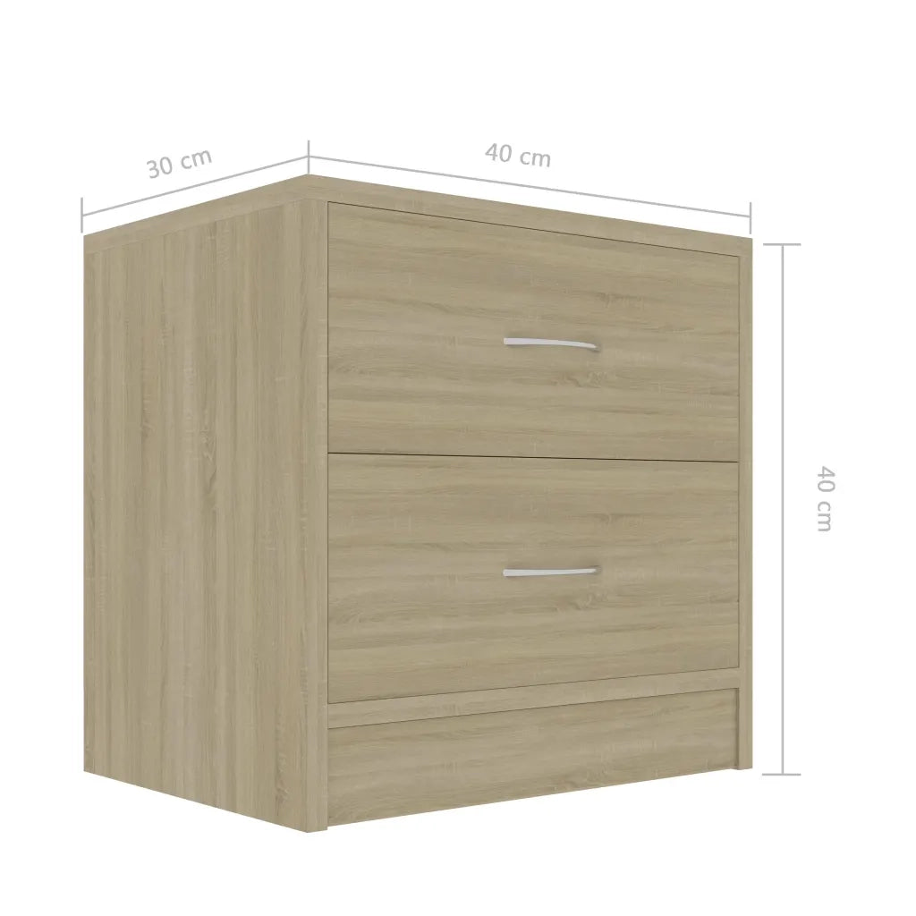 Comodini Rovere Sonoma 2 pz 40x30x40 cm in Truciolato cod mxl 31316