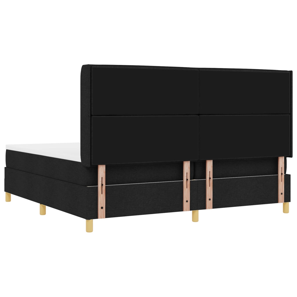Letto Box Spring con Materasso e LED Nero 200x200 cm Tessuto