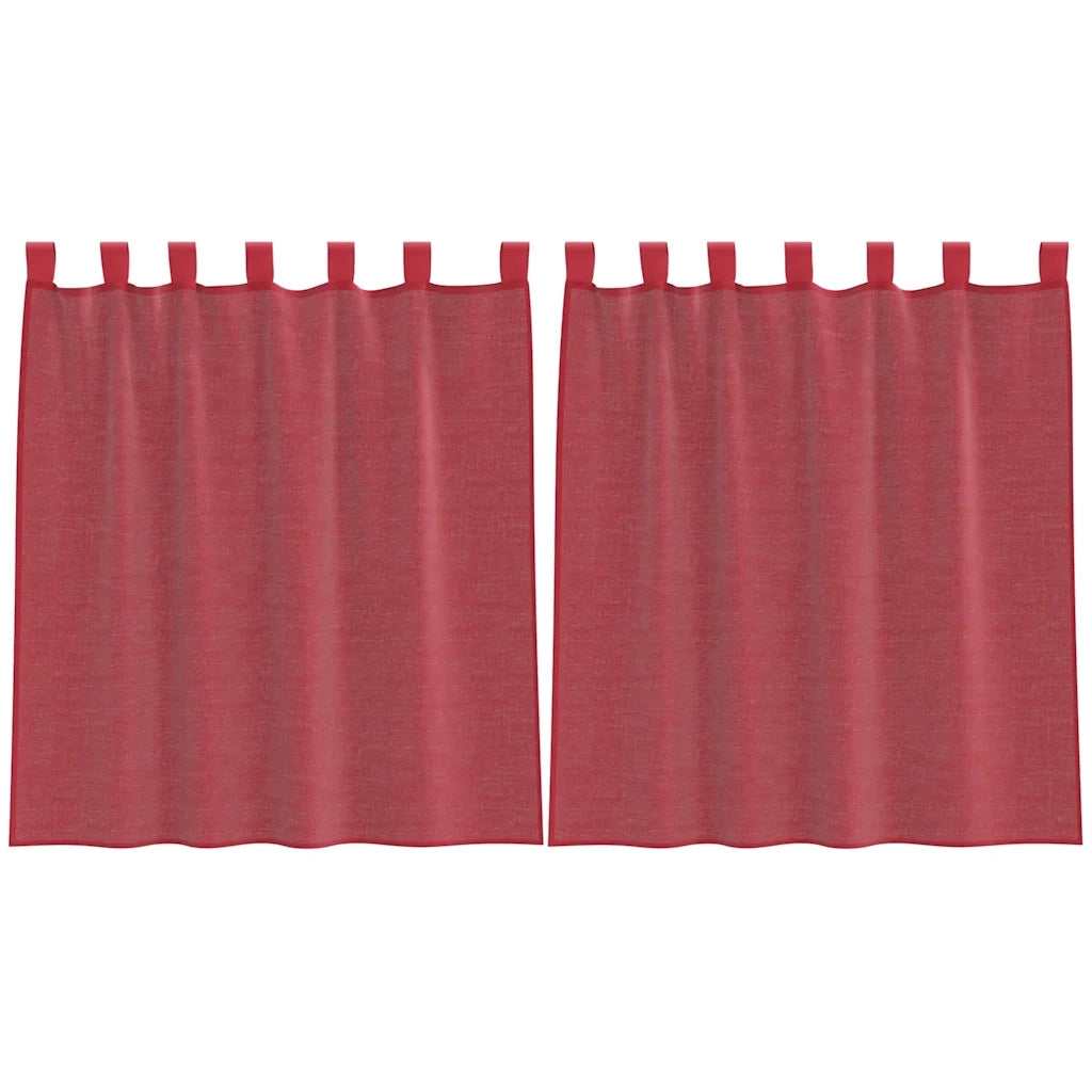 vidaXL Tende in Voile con Tasche per Aste 2 pz Rosso Vino