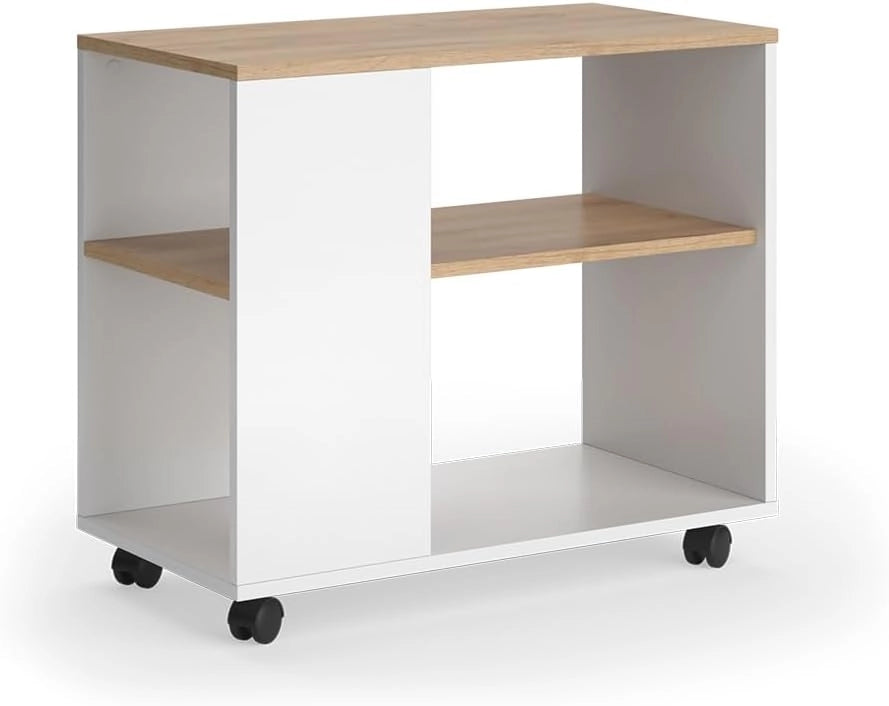 Tavolino Marian, Quercia dorata/antracite, 70 x 36.6 cm con rotelle, spostabile per un utilizzo flessibile negli ambienti abitativi
